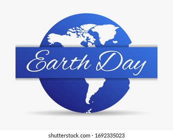 Earth day, blue planet isolated on a white background. Vector illustration