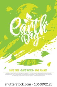 Earth Day Brochure, Flyer Design Layout A4 Size on Abstract Background