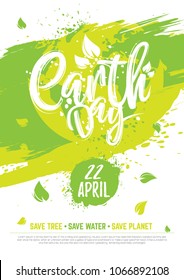 Earth Day Brochure, Flyer Layout Template Design A4 Size Vector Illustration