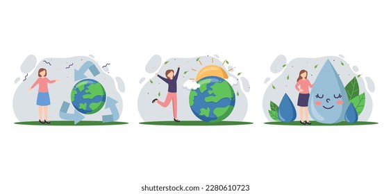 Diseño plano del paquete Earth Day