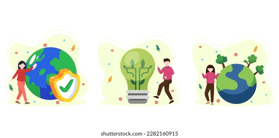 Diseño plano del paquete Earth Day