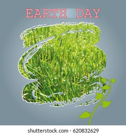 Earth Day card with the with grass, Earth Day, vector illustration to World Environment Day, ecology