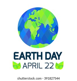 Earth Day card on white background. Vector illustration.