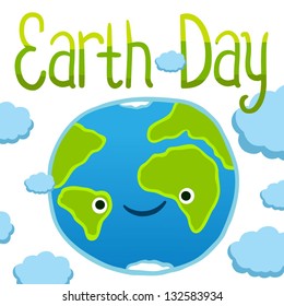 Earth day card template. Vector postcard layout.