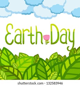 Earth day card template. Vector postcard layout.