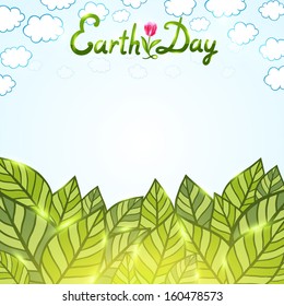 Earth day card template. Vector postcard layout.