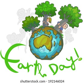 Earth day Cartoon.