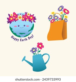 Earth Day cartoon vector pack