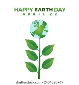 Earth Day Celebrated every year of April 22, Vector banner, flyer, poster and social medial template design.