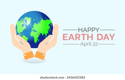 Earth Day Celebrated every year of April 22, Vector banner, flyer, poster and social medial template design.