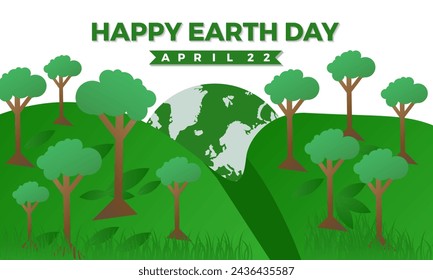 Earth Day Celebrated every year of April 22, Vector banner, flyer, poster and social medial template design.