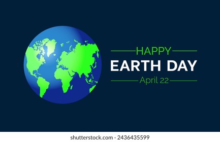 Earth Day Celebrated every year of April 22, Vector banner, flyer, poster and social medial template design.