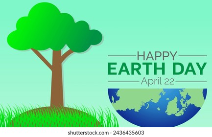 Earth Day Celebrated every year of April 22, Vector banner, flyer, poster and social medial template design.