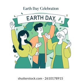 Earth Day celebration brings together diverse individuals joyfully advocating for environmental protection. Their enthusiasm highlights community efforts to promote sustainability and awareness
