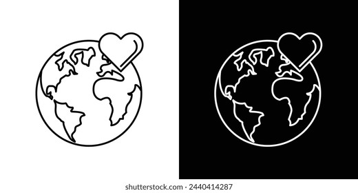 Earth Day Celebration and Care Icons. Symbols for Loving and Protecting Our Planet
