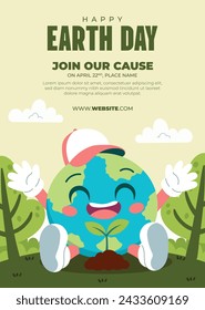 Earth Day Celebration. Happy earth day Background. April 22. Vector illustration design Template for Poster, Banner, Flyer, Card, Post, Cover, Campaign, Event. Save the Earth concept. go green.
