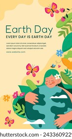 Earth Day Celebration. Happy earth day Background. April 22. Vector illustration design Template for Poster, Banner, Flyer, Card, Post, Cover, Campaign, Event. Save the Earth concept. go green.