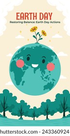 Earth Day Celebration. Happy earth day Background. April 22. Vector illustration design Template for Poster, Banner, Flyer, Card, Post, Cover, Campaign, Event. Save the Earth concept. go green.