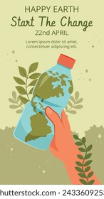 Earth Day Celebration. Happy earth day Background. April 22. Vector illustration design Template for Poster, Banner, Flyer, Card, Post, Cover, Campaign, Event. Save the Earth concept. go green.