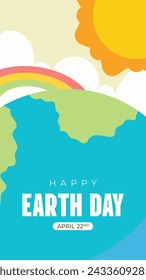 Earth Day Celebration. Happy earth day Background. April 22. Vector illustration design Template for Poster, Banner, Flyer, Card, Post, Cover, Campaign, Event. Save the Earth concept. go green.