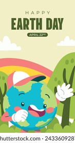 Earth Day Celebration. Happy earth day Background. April 22. Vector illustration design Template for Poster, Banner, Flyer, Card, Post, Cover, Campaign, Event. Save the Earth concept. go green.