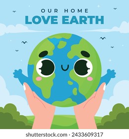 Earth Day Celebration. Happy earth day Background. April 22. Vector illustration design Template for Poster, Banner, Flyer, Card, Post, Cover, Campaign, Event. Save the Earth concept. go green.