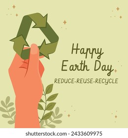 Earth Day Celebration. Happy earth day Background. April 22. Vector illustration design Template for Poster, Banner, Flyer, Card, Post, Cover, Campaign, Event. Save the Earth concept. go green.