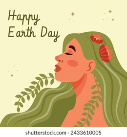 Earth Day Celebration. Happy earth day Background. April 22. Vector illustration design Template for Poster, Banner, Flyer, Card, Post, Cover, Campaign, Event. Save the Earth concept. go green.