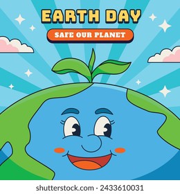 Earth Day Celebration. Happy earth day Background. April 22. Vector illustration design Template for Poster, Banner, Flyer, Card, Post, Cover, Campaign, Event. Save the Earth concept. go green.