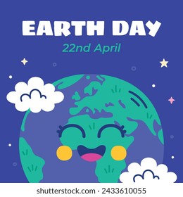 Earth Day Celebration. Happy earth day Background. April 22. Vector illustration design Template for Poster, Banner, Flyer, Card, Post, Cover, Campaign, Event. Save the Earth concept. go green.