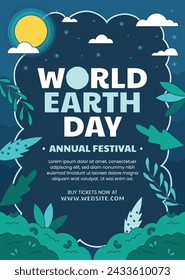 Earth Day Celebration. Happy earth day Background. April 22. Vector illustration design Template for Poster, Banner, Flyer, Card, Post, Cover, Campaign, Event. Save the Earth concept. go green.