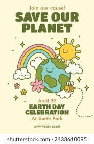 Earth Day Celebration. Happy earth day Background. April 22. Vector illustration design Template for Poster, Banner, Flyer, Card, Post, Cover, Campaign, Event. Save the Earth concept. go green.