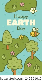 Earth Day Celebration. Happy earth day Background. April 22. Vector illustration design Template for Poster, Banner, Flyer, Card, Post, Cover, Campaign, Event. Save the Earth concept. go green.