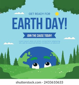 Earth Day Celebration. Happy earth day Background. April 22. Vector illustration design Template for Poster, Banner, Flyer, Card, Post, Cover, Campaign, Event. Save the Earth concept. go green.