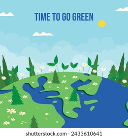 Earth Day Celebration. Happy earth day Background. April 22. Vector illustration design Template for Poster, Banner, Flyer, Card, Post, Cover, Campaign, Event. Save the Earth concept. go green.