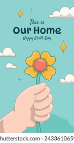 Earth Day Celebration. Happy earth day Background. April 22. Vector illustration design Template for Poster, Banner, Flyer, Card, Post, Cover, Campaign, Event. Save the Earth concept. go green.