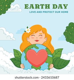 Earth Day Celebration. Happy earth day Background. April 22. Vector illustration design Template for Poster, Banner, Flyer, Card, Post, Cover, Campaign, Event. Save the Earth concept. go green.
