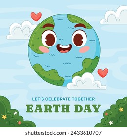 Earth Day Celebration. Happy earth day Background. April 22. Vector illustration design Template for Poster, Banner, Flyer, Card, Post, Cover, Campaign, Event. Save the Earth concept. go green.