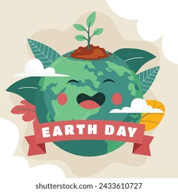 Earth Day Celebration. Happy earth day Background. April 22. Vector illustration design Template for Poster, Banner, Flyer, Card, Post, Cover, Campaign, Event. Save the Earth concept. go green.