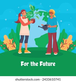 Earth Day Celebration. Happy earth day Background. April 22. Vector illustration design Template for Poster, Banner, Flyer, Card, Post, Cover, Campaign, Event. Save the Earth concept. go green.