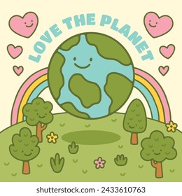 Earth Day Celebration. Happy earth day Background. April 22. Vector illustration design Template for Poster, Banner, Flyer, Card, Post, Cover, Campaign, Event. Save the Earth concept. go green.