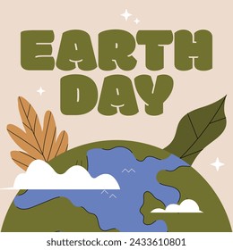 Earth Day Celebration. Happy earth day Background. April 22. Vector illustration design Template for Poster, Banner, Flyer, Card, Post, Cover, Campaign, Event. Save the Earth concept. go green.