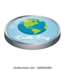 Earth Day-Münze mit dem Planeten Erde - Vektorillustration