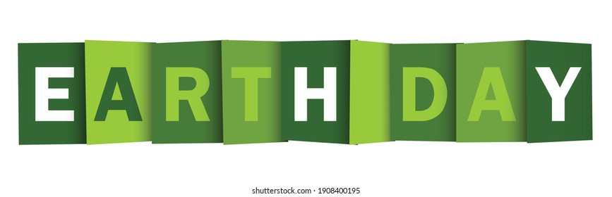 EARTH DAY colorful vector typography banner isolated on white background
