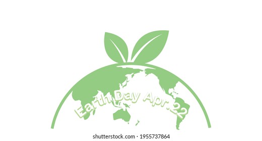 fondo del concepto del día de la tierra. Tierra verde y deja ilustración. Ilustración vectorial.