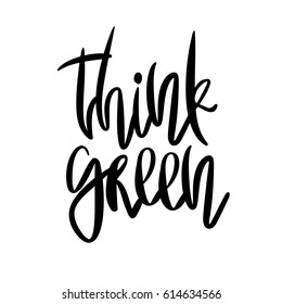 Earth Day Concept - Decorative handdrawn lettering. Modern ink calligraphy. Handwritten black phrase isolated on white background. Vector element for greeting card and decor