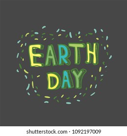 Earth Day. Concept design for banner, background, poster, greeting card. World Environment Day. Hand drawn vector illustration.