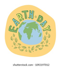Earth Day. Concept design for banner, background, poster, greeting card. World Environment Day. Hand drawn vector illustration.