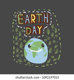 Earth Day. Concept design for banner, background, poster, greeting card. World Environment Day. Hand drawn vector illustration.