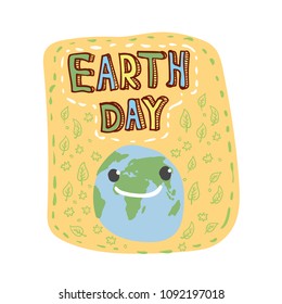 Earth Day. Concept design for banner, background, poster, greeting card. World Environment Day. Hand drawn vector illustration.